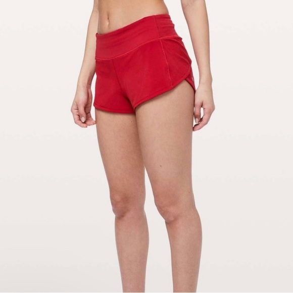 lululemon red speed-up shorts - Picture 4 of 4